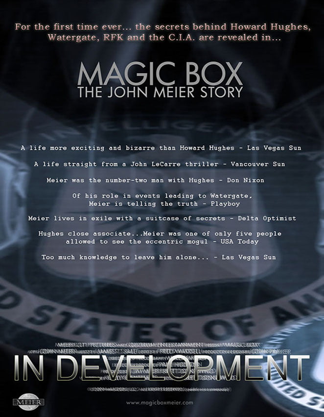 Magic Box Documentary Magic Box Documentary Poster about the life story of John Meier involving Howard Hughes, Richard Nixon, Watergate and the CIA